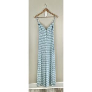 Helen Jon Sz Lg Chevron Print Halter Maxi Dress‎ Resort Beach Spandex Stretch